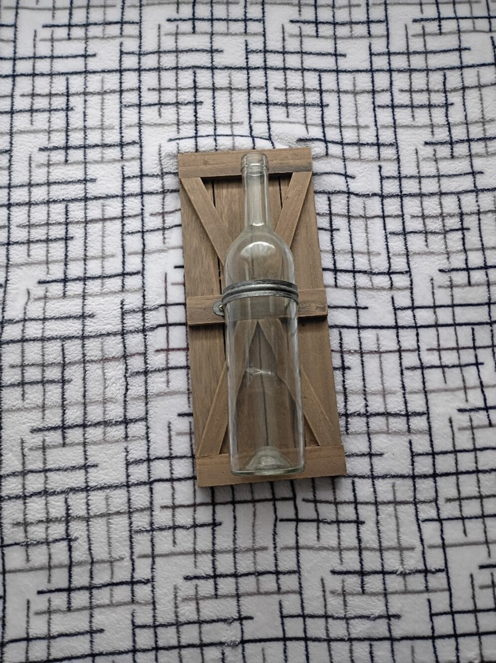 Wood and Glass Bottle Wall Vase GENTLY USED